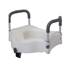 Elevated Toilet Seat with Handrails for Elderly, Pregnant & Disabled