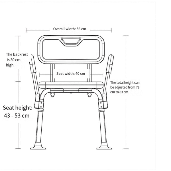 Stable Shower Chair for Elderly, Non-Slip and Comfortable Bath Seat - Ảnh 2