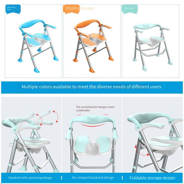 Folding Bath Chair for Seniors, Lightweight Portable Shower Seat - Image 3