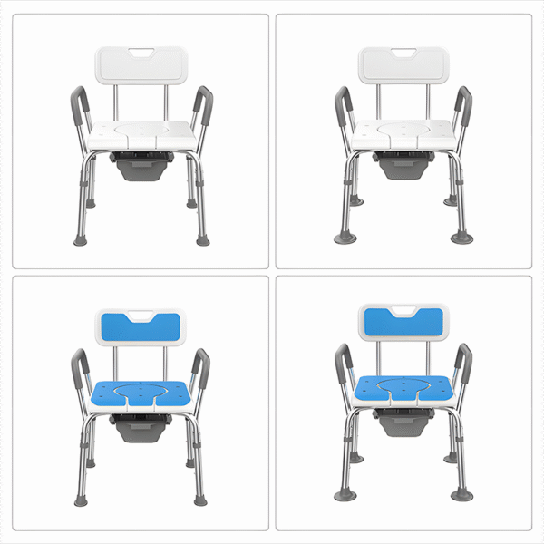 Adjustable Dual-Use Shower & Toilet Chair, Safe and Versatile Bathroom Seat - Image 3