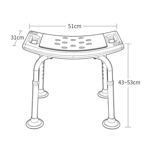 Compact Elderly Bath Stool, Durable Non-Slip Shower Seat - Image 3