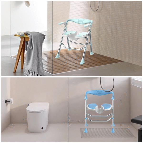 Folding Bath Chair for Seniors, Lightweight Portable Shower Seat - Image 4