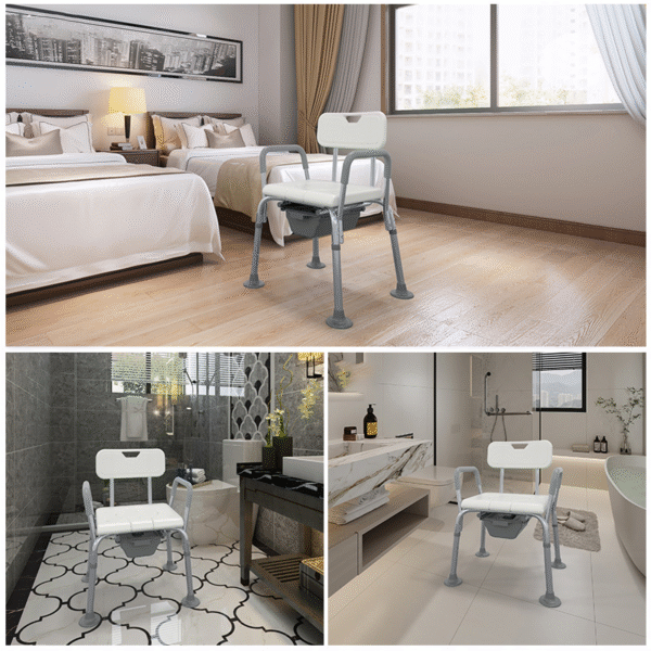 Adjustable Dual-Use Shower & Toilet Chair, Safe and Versatile Bathroom Seat - Image 5