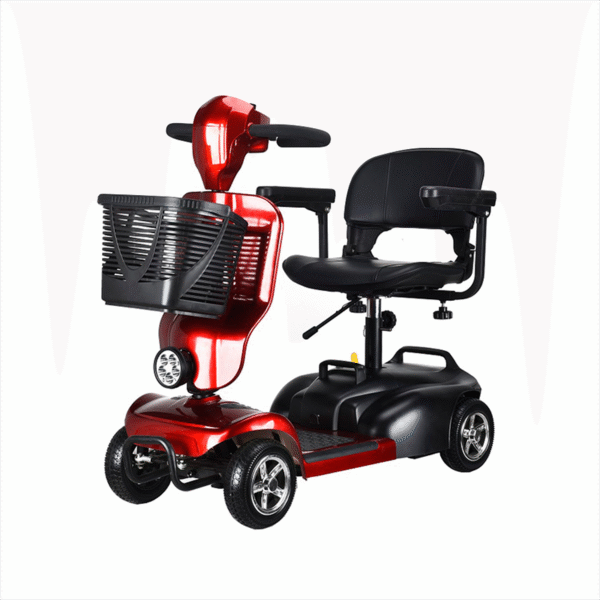 Foldable Compact Four-Wheel Mobility Scooter for Elderly, Battery-Powered