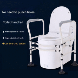 No-Drill Elderly Toilet Handrail, Non-Slip Bathroom Assistive Frame