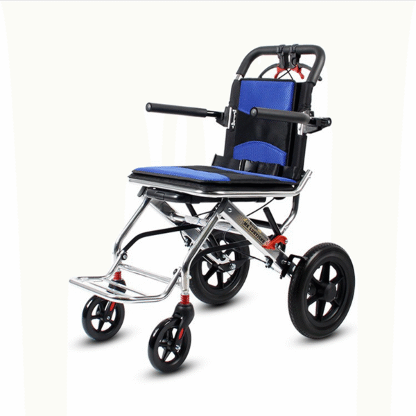 Ultra-Light Foldable Wheelchair for Seniors, Airplane-Friendly, Hand-Pushed