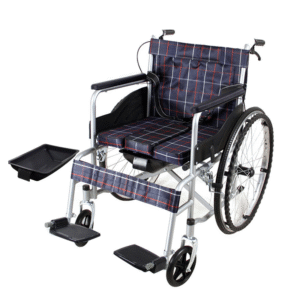 Foldable Steel Wheelchair with Built-In Toilet for Elderly & Disabled