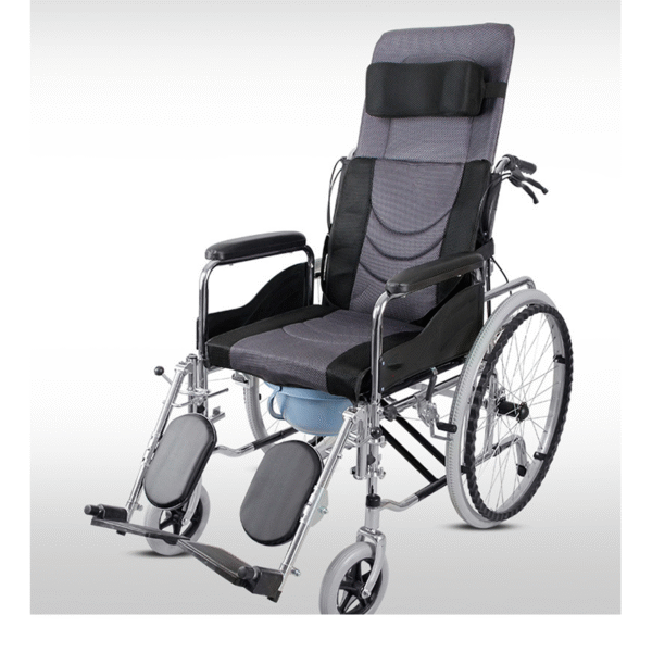 Foldable Wheelchair with Toilet & Hydraulic System for Elderly & Disabled