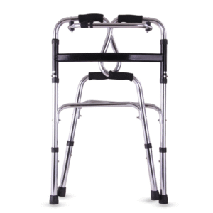 Adjustable Foldable Aluminum Alloy Walker for Seniors, Four-Leg Support