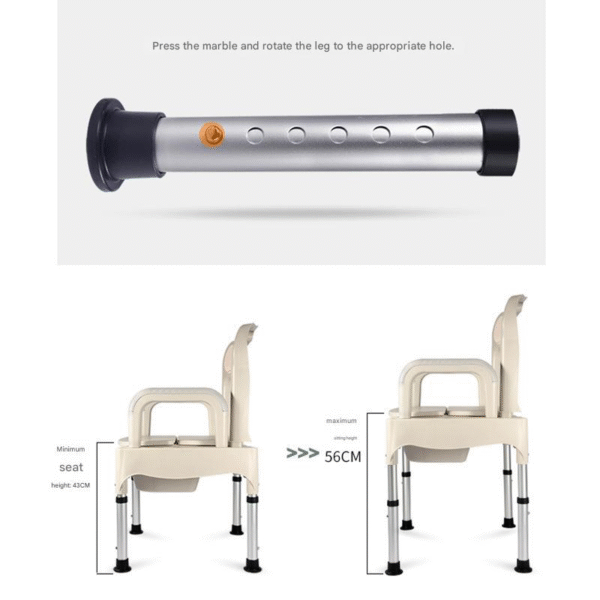 Portable Commode Chair for Elderly, Disabled & Hemiplegic Individuals - Image 2