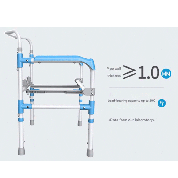 Mobile Toilet Chair for Elderly & Pregnant, Flip-Cover Commode Seat - Image 2