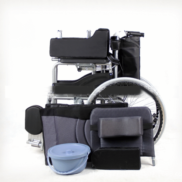 Multifunctional Foldable Reclining Wheelchair with Built-In Toilet for Elderly - Image 2