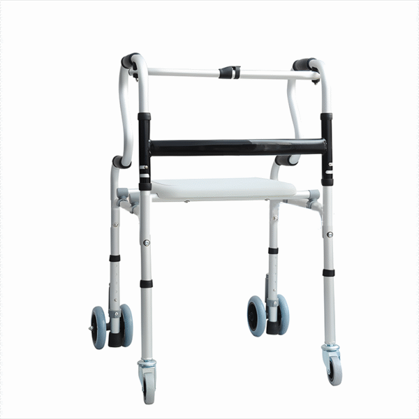 Déambulateur à roues en alliage d'aluminium avec siège pour personnes âgées et handicapées