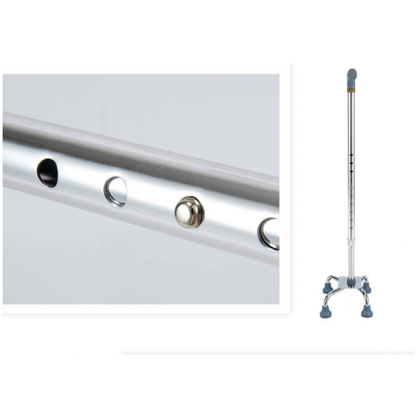 Quad-Claw Aluminum Alloy Walker, Adjustable Four-Legged Cane for Seniors - Gambar 3