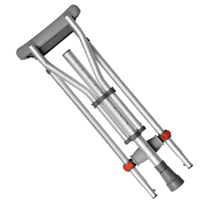 Foldable Aluminum Alloy Underarm Crutches, Non-Slip Walking Aid