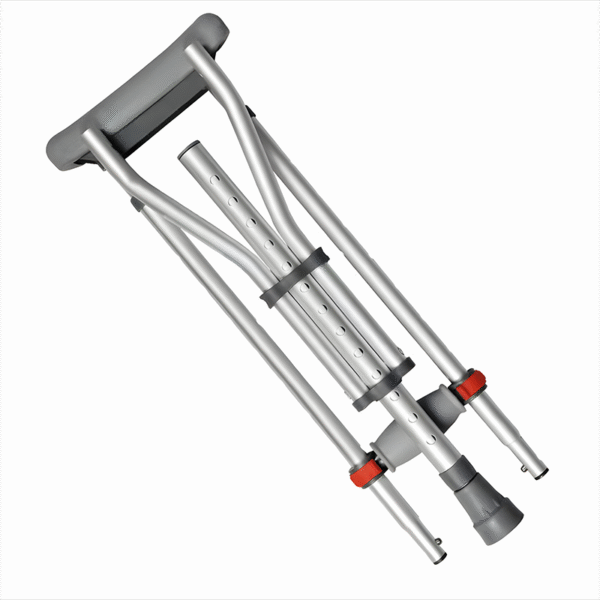 Foldable Aluminum Alloy Underarm Crutches, Non-Slip Walking Aid