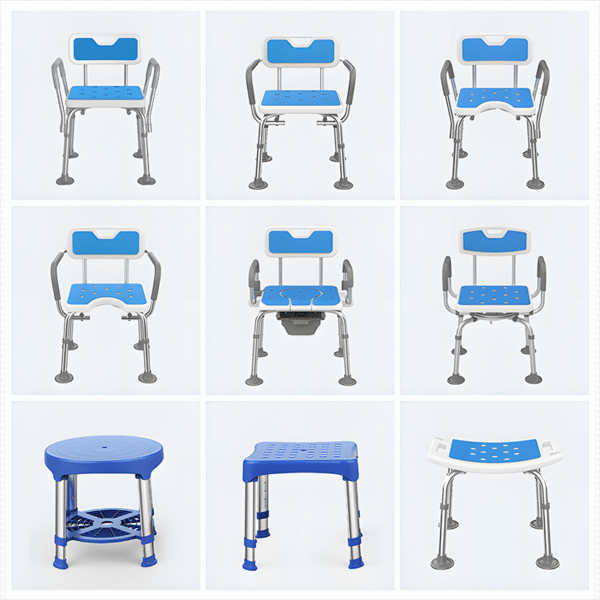 Dual-Use Shower & Toilet Chair for Elderly, Safe and Comfortable Design - Image 3