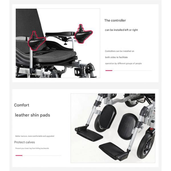 Smart Foldable Electric Wheelchair, Full Recline, for Elderly & Disabled - Image 3
