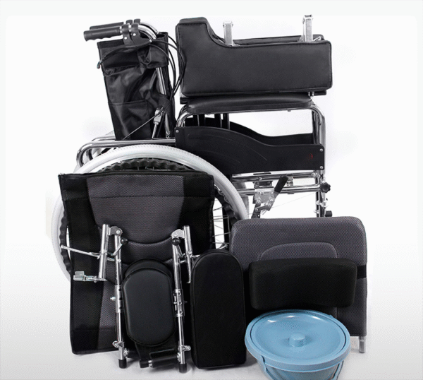 Foldable Wheelchair with Toilet & Hydraulic System for Elderly & Disabled - Image 3
