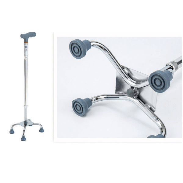 Quad-Claw Aluminum Alloy Walker, Adjustable Four-Legged Cane for Seniors - Gambar 4