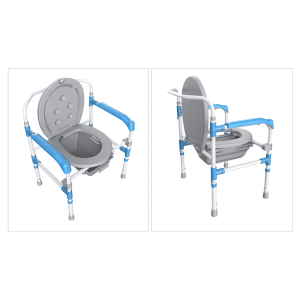 Mobile Toilet Chair for Elderly & Pregnant, Flip-Cover Commode Seat - Image 4