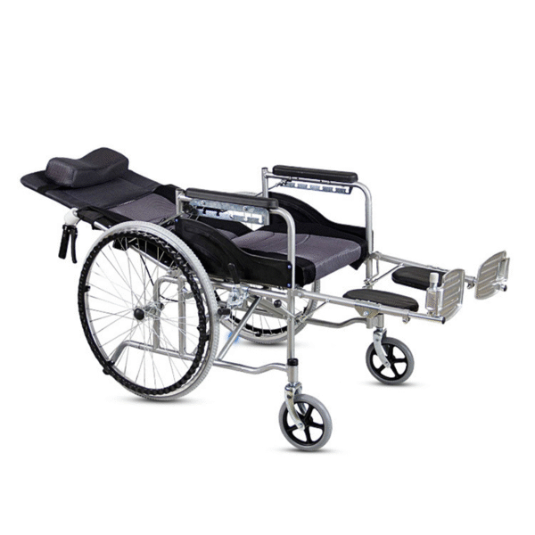 Multifunctional Foldable Reclining Wheelchair with Built-In Toilet for Elderly - Image 4