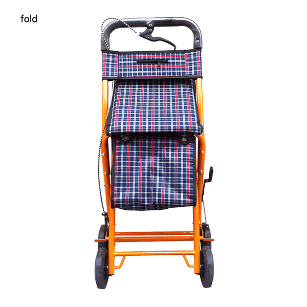 Foldable Four-Wheel Shopping Cart with Seat, Lightweight Walker for Seniors - Bild 4