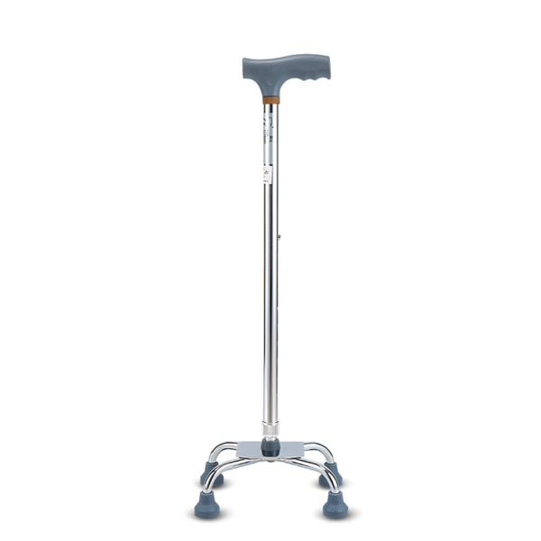 Quad-Claw Aluminium Alloy Walker, Tongkat Berkaki Empat yang Dapat Disesuaikan untuk Lansia