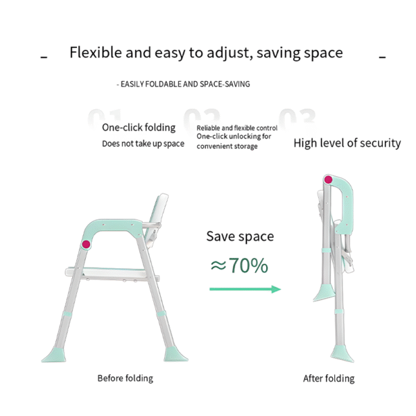 Folding Shower Chair for Seniors, Lightweight and Portable Bath Seat - Image 3